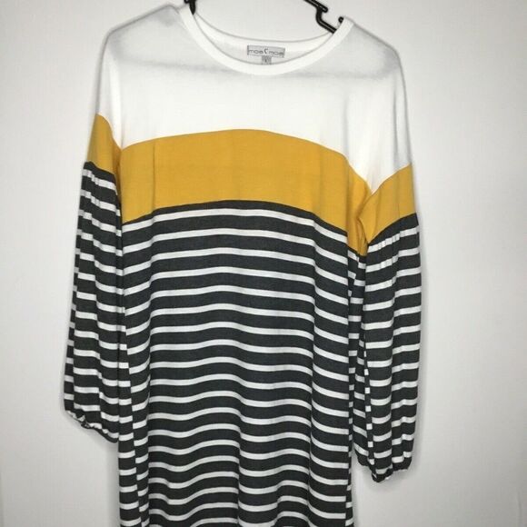Moa Moa Women's Black/white Striped Long Sleeve Sweatshirt Size M - Picture 2 of 12